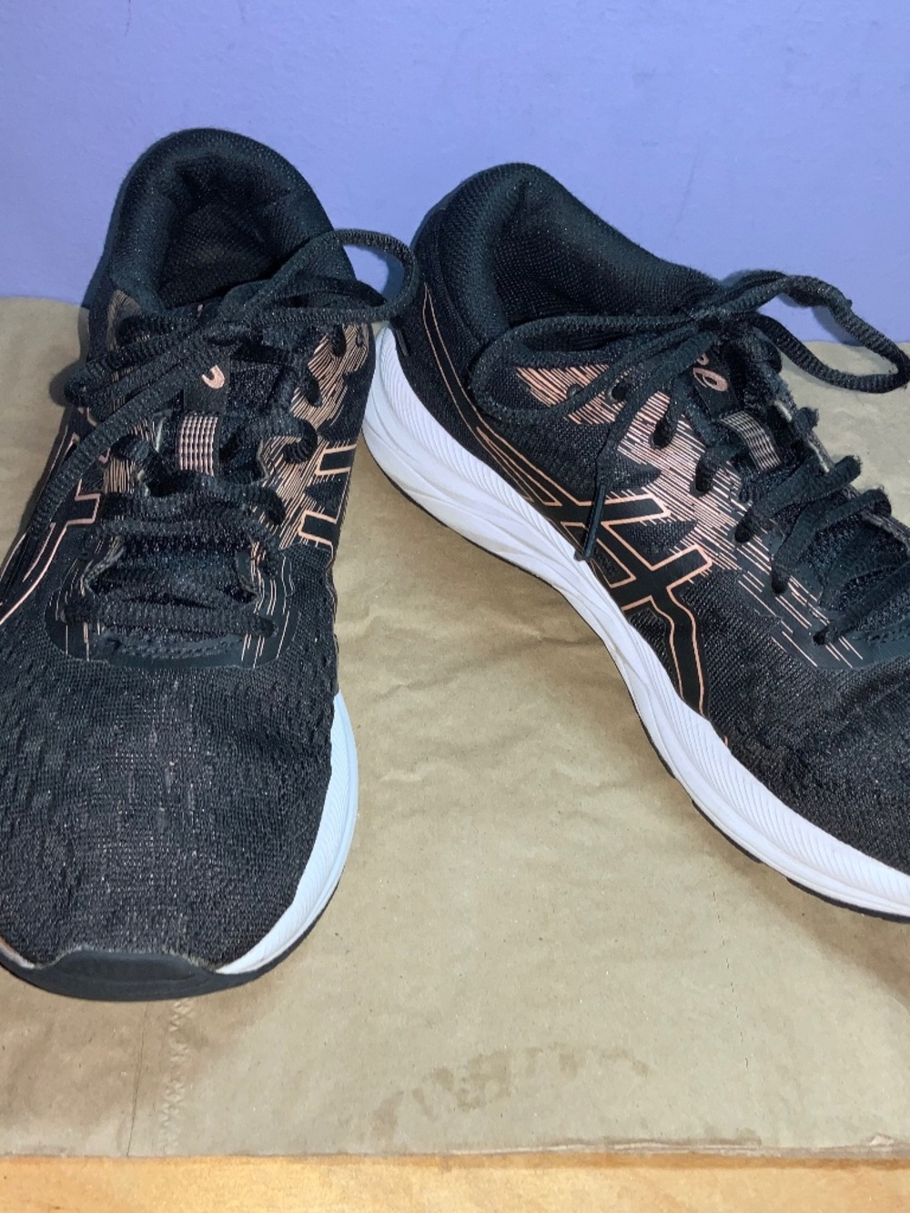 ASICS Gel-Excite 7 Women’s Running Shoes Black Rose Gold Sneakers Sz 10 wide